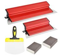 PYserne Juego de 2 espátulas para superficies de 40 cm/25 cm, con 2 esponjas abrasivas y espátula curvadora, herramientas de desmoldeo para gran área de trabajo, decoración de pared, herramienta de