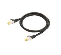 Python Series Ethernet LAN Cable de interconexión con Manguito Protector RNS y Nailon Trenzado Negro Negro 7,5 m