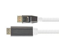 Python Cable adaptador Premium DisplayPort 1.4 a HDMI 2.0 4K@60Hz, triple apantallado, blanco 3 m