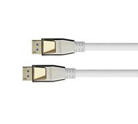 Python Cable DisplayPort 2.0 Premium - 2 m - 54 Gbps, UHBR 13.5-4K @240 Hz / 8 K @60 Hz, conductor de cobre, trenzado de nailon - blanco