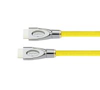 Python® Serie Premium - Cable de conexión HDMI de alta velocidad con Ethernet - 4K2K / UHD/Ultra HD/Full HD - Cable de cobre (OFC), soporte 3D, triple apantallamiento, nailon trenzado - amarillo, 5 m
