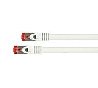 Python Series Ethernet LAN Cable de interconexión con Manguito Protector RNS y Nailon Trenzado Blanco Weiß 10 m
