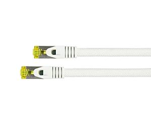 Python Series Ethernet LAN Cable de interconexión con Manguito Protector RNS y Nailon Trenzado Blanco Weiß 25 m