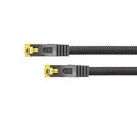 Python Series Ethernet LAN Cable de interconexión con Manguito Protector RNS y Nailon Trenzado Negro Negro 30 m