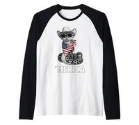 Python Snake Bandera Americana Bandana Sombrero Cowboy Gafas de Sol Camiseta Manga Raglan