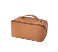 Pyugxab 1 bolsa de cosméticos de viaje de gran capacidad, impermeable, portátil, almacenamiento de maquillaje, de aseo para cosméticos de piel, B, marrón