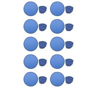 Pyugxab 10 x Abanicos Redondos Plegables Azul