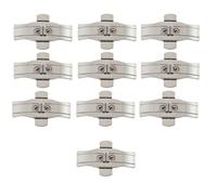 Pyugxab 10X Hebilla de de Mariposa con Doble Pulsador Plateado para Correa de Reloj de 21 mm