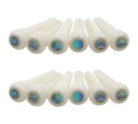 Pyugxab 12 de puente de hueso para guitarra con posición de 5,3 mm, punto Abanlone para reemplazo de piezas de guitarra acústica