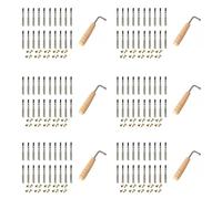 Pyugxab 120 Piezas Clavos Clavija De AfinacióN Y 120 Piezas Remaches, Con Llave De AfinacióN En Forma De L, Para Arpa De Lira, Arpa PequeñA, Instrumento Musical De Cuerda
