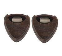Pyugxab 2 cajas de púas de guitarra portátiles de madera para almacenamiento de púas de guitarra, accesorios de instrumentos musicales para instrumentos de cuerda