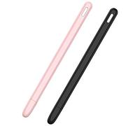 Pyugxab 2 fundas protectoras para lápiz capacitivo para tableta, 2 fundas portátiles de silicona suave, color rosa y negro