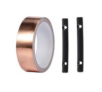 Pyugxab 2 guías de árbol de cuerda de guitarra color negro y 1 cinta adhesiva de lámina de cobre de 30 mm x 10 m, blindaje