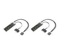 Pyugxab 2 separadores de cabecera USB de 9 con cable de alimentación SATA, extensión interna USB 2.0 para placa base
