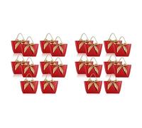 Pyugxab 20 bolsas de regalo con asa, bolsa de papel para recuerdos de fiesta, bolsa de aperitivos con lazo y cinta, color rojo