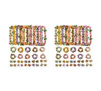 Pyugxab 20 Juegos de Flores Hawaianas Leis Tropical Luau Suministros para Fiestas de Hula Garland Collares Pulseras para Decoraciones Hawaianas