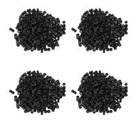 Pyugxab 2000Pzs Negro 5mm Anillo Mini Forrado de Silicona Cuentas de Enlaces para I Extension de Cabello Instalacion Y Plumas