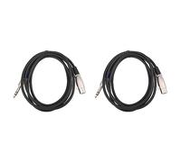 Pyugxab 2piezas 6.35 mm 1/4 Pulgada A XLR Cable Macho A Hembra Cable Hembra de 3 Clavijas Cable de Micrófono Estéreo Cable de Audio (6 Pies)