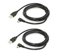 Pyugxab 2X 1.8M Mini USB B Tipo 5Pin Macho 90 Grados en áNgulo Izquierdo una USB 2.0 Cable de Datos Macho Color Negro