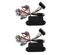 Pyugxab 2X Banda 2 Guitarra Bajo Activo EQ Ecualizador Preamplificador Circuito Recoleccion Negro