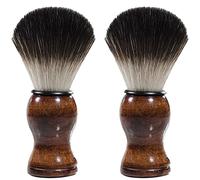Pyugxab 2X Cepillo de Afeitar para Hombre, Manejar de Madera, Aparato de Limpieza de Barba, Herramienta de Salón Profesional, Cepillo de Afeitar de Seguridad