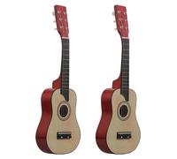 Pyugxab 2X Guitarra AcúStica de SatíN de 25 Pulgadas 6 Cuerdas PequeñA Mini Guitarra con Cuerdas de Guitarra para NiñOs Regalo para NiñOs Principiantes