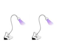 Pyugxab 2X LáMpara de UñAs LED UV - Mini LáMpara de UñAs LED LáMpara de Gel X para UñAs con Clip de Seguridad Luz LED Giratoria, Plateada