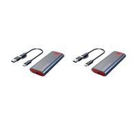Pyugxab 2X M2 SSD Case M.2 una USB 3.1 Gen 2 10Gbps NVMe SSD Gabinete para NVMe PCIE M Key/(B+M) Key SSD Disco Duro, M2 SSD Case OTG