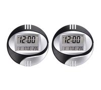 Pyugxab 2X Pantalla de Temperatura Reloj Digital de Pared Digital LCD Calendario Moderno LED Soporte de Reloj Mudo de Decoración de Oficina En Casa Negro