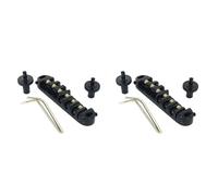 Pyugxab 2X Puente de Guitarra de Melodia-o- Sillin Rodillo para Reemplazo de Guitarra Electrica (Negro)
