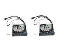 Pyugxab 2X USB 3.0 Panel Frontal de la Unidad ÓPtica de 2 Puertos Adaptador de Expansión USB 3.0 Concentrador B + HD Audio + Botón de Interruptor de Encendido