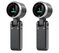 Pyugxab 2X Ventilador Turbo Portátil de Mano, Viento de 5 Velocidades, Funciona con Pilas, hasta 12 Horas de Trabajo, Ventilador de Mano con Air Turbo Tech Negro