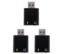 Pyugxab 3 tarjetas de sonido USB de aleación de aluminio de 7.1 canales, tarjeta de sonido externa para computadora, tarjeta de sonido analógica USB 7.1