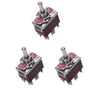 Pyugxab 3X AC 250V / 15A 125V / 20A ENCENDIDO/APAGADO/ENCENDIDO Interruptor de Palanca Momentaneo DPDT de 3 Posiciones