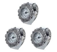 Pyugxab 3X Anillo Reloj Tibet Plata Forma Ajustable 22mm