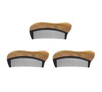 Pyugxab 3X Peine de Pelo de Sándalo Verde Natural - No Estático Peine de Cuerno de Negro de Diente Fino de Madera (Sándalo Verde)