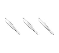 Pyugxab 3X Pinzas para Depilar Cejas Acero Carbono Punta 9cm Color Plata