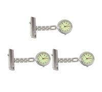 Pyugxab 3X Reloj Cuarzo Acero Broche P Enfermera Portatil Luminoso
