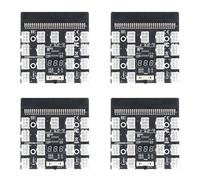 Pyugxab 4X Adaptador de Tarjeta de Servidor de MóDulo de AlimentacióN de Pantalla LED de 17 Puertos y 6 para 1200W 750W PSU GPU Miner Mining BTC Eth