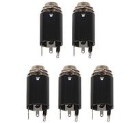 Pyugxab 5Pc Black Guitar Endpin Jack 6.35 de Entrada para Cualquier Guitar Eq Pickup Output Piezas Y Accesorios de Guitarra