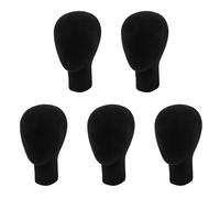 Pyugxab 5X Cabeza de Maniquí de Espuma de Poliestireno Modelo de Cabeza Escaparate de Gafas Titular de Peluca con Soporte de Base - Negro, 37cm