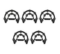 Pyugxab 5X Compacta Pandereta de Musica de Media Luna Doble Pandereta de Percusion Tambor Duradero