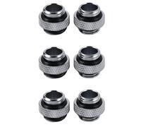 Pyugxab 6 piezas G1/4 Mini rosca externa macho a macho, adaptador giratorio de refrigeración por agua, conector de refrigeración por agua, color plateado