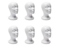 Pyugxab 6X Espuma Maniquí Modelo de Cabeza Gafas de Sol Soporte para Gafas Sombrero Gorra Soporte de ExhibicióN Auriculares Cabeza de Maniquí Soporte de ExhibicióN Estante