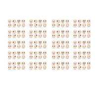 Pyugxab 8 Estilos de Cuentas de Madera con Cara de 20 mm Cuentas de Madera con Cara Sonriente Cuentas de Madera Natural Redondas con Agujero Paquete de 160