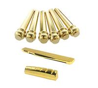 Pyugxab 8 piezas de guitarra: 6 de puente de guitarra acústica y 2 tuercas de puente y sillín de guitarra acústica de 6 cuerdas