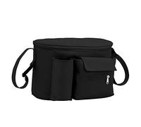 Pyugxab Bolsa de cochecito multifuncional para momias, bolsa de carruaje de , impermeable, paquete de madre y negro, Negro , talla única