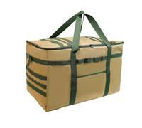 Pyugxab Bolsa de mano para acampar al aire libre, bolsa de vajilla, bolsa de almacenamiento para camping, herramientas de camping, picnic, bolsa de almacenamiento al aire libre, fácil de usar, Khaki