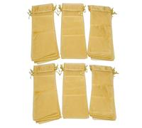 Pyugxab Bolsa de vino de organza, bolsa de regalo de botella de transparente, de vino con vestido de Navidad (dorado, 60 unidades)