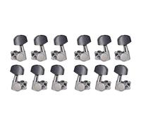 Pyugxab Clavijas de AfinacióN de Cuerdas de Guitarra Cerradas 6L6R, Cabezales de MáQuina, Perillas de AfinacióN para Guitarra AcúStica o EléCtrica, Paquete de 12